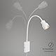 BRILONER Leuchten - Bettleuchte, Wandleuchte, Leselampe inkl. Flexarm, An-/Ausschalter via Touchfunktion, 1x LED/GU10, 5 Watt, 400 Lumen, 3.000 Kelvin, Metall, Weiß, 2085-016