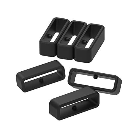 Replacement Fastener Rings Compatible with Apple Watch Bands 38mm 40mm 42mm 44mm Silicone Connector Keepers Security Holder Retainer Loop for iWatch Series SE 7 6 5 4 3 2 1 Smartwatch (6-Black) Cover