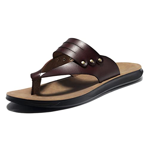 Men's Slippers Roman Sandals Outdoor Non-Slip Beach Slippers Comfortable Men's Shoes(White-Dinosaur Doodle4,40 Code)