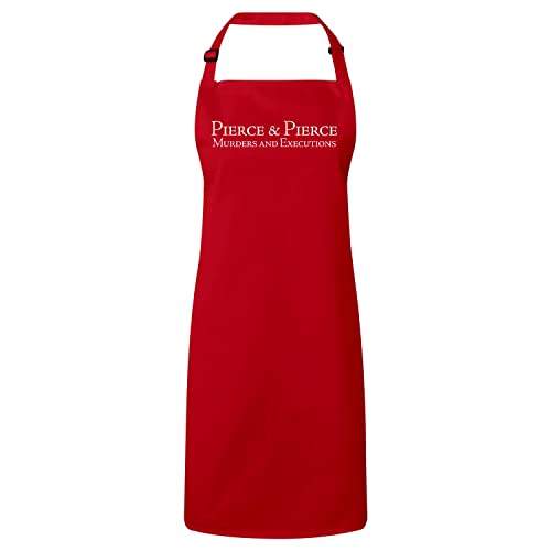 Tablier cuisine premium rouge Pierce & Pierce Murders Geek Wall Street en coton ajustable