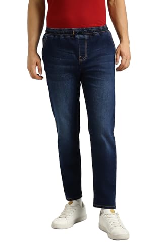 Image of Urbano Fashion Men's Regular Fit Mid Rise Washed Jogger Jeans Stretchable