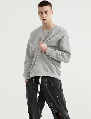 COZYPOIN Crewneck Sweatshirt for Men Long Sleeve Comfort Breathable Midweight Workout Casual Pullover Basic Sweatshirts3