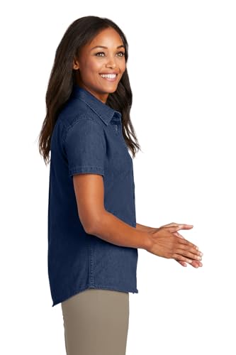 Port & Company Women's Short Sleeve Value Denim Shirt-LSP112