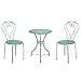BUTLERS Gartenmöbel Set 3-teilig Century Bistroset für 2 Personen Ø 60 cm Metall Tisch mit Stühlen im französischen Stil | Balkonmöbel Gartenmöbel Set stapelbar Outdoor wetterfest