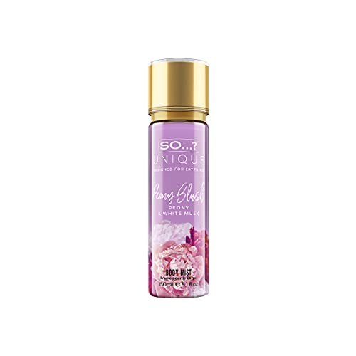 SO…? Unique Peony Blush Body Mist – 150ml | Floral Vanilla Fruity fragrance mist | Long lasting perfume mist | Body spray for women | Mix & Match your So…? Unique Scents