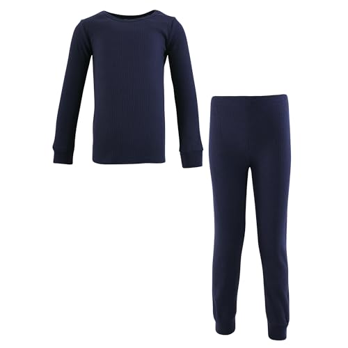 Hudson Baby Unisex Baby Thermal Long Underwear 2pc Set Navy 3T