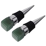 FRCOLOR 2 Stück Weinflaschenstopfen aus Kristall und Aluminiumlegierung mit Versiegelung und Frischefunktion Geschenk für Zuhause und Party