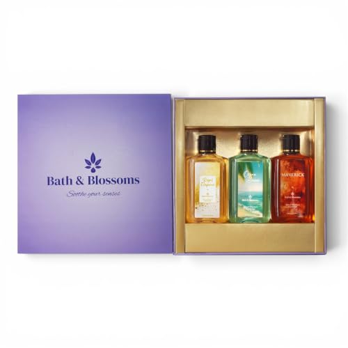 Image of Bath & Blossoms The Complete Trio Set | All Three Signature Shower Gels | Ocean Breeze . Regal Elegance . Maverick | 3 x 100 ml | Aloe Vera & Vitamin E | Vegan & Paraben Free | Premium Body Care