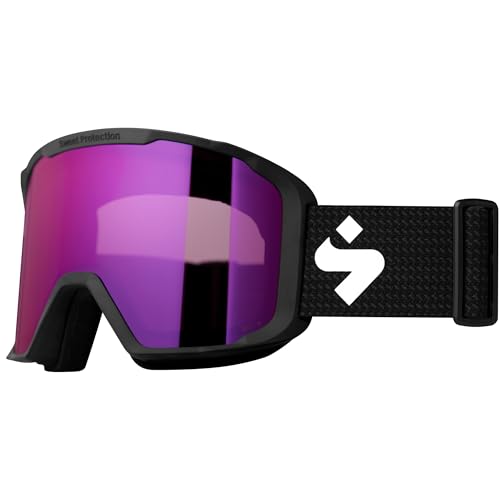 Sweet Protection Durden RIG Reflect Ski Goggles - Snowboarding UV Protective, Anti-Fog Lens, Minimum Frame Goggles, RIG Bixbite/Matte Black/Black Trace, One Size