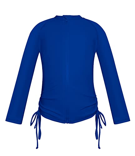 SHEKINI Girl's Zipper Sun Protective UPF50+ Long Sleeve Rash Guard Swimsuit
