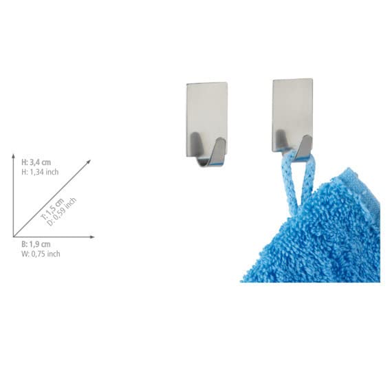 WENKO Ganci quadrato set 4 pezzi acciaio inossidabile - set 4 pezzi