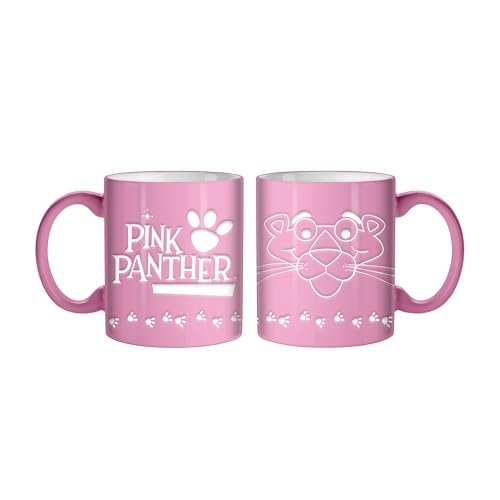 Vintage Silver Buffalo Pink Panther Logo Face Wax Resist Ceramic Mug for High Tea Moments
| Silver Buffalo Pink Panther