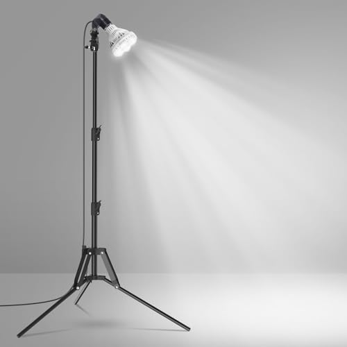 SANSI 365W Equivalent LED Work Light, 5500LM 5000K Portable Work Light with Telescoping Tripod Stand, LED Work Light with Stand Adjustable 30-55 Inches, Premium Carbon Steel Strong and Stabl