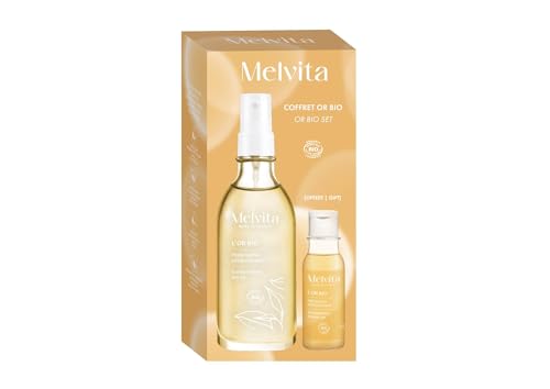 Melvita, Öko-Feuchtigkeitsset: Beauty-Routine mit 5 wertvollen Ölen für strahlend schöne Haut und Haare, Duschgel und Mehrzwecköl, Ideal für die Feiertage, Perfektes Geschenk.