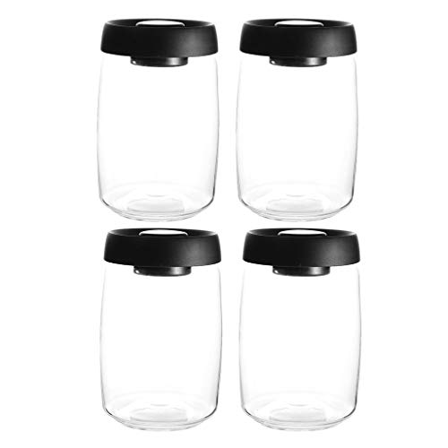 IIPOSAQQ Recipientes herméticos para almacenamiento de alimentos con tapas para té, azúcar, aperitivos, cereales, 4 unidades (capacidad: 1260 ml x 4)