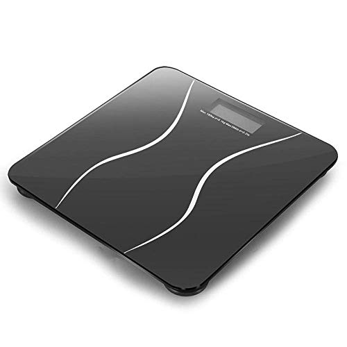 Weighing Scale Bathroom Scale, Household Intelligent Electronic Scale, Glass Body Weighing Machine Health, Black