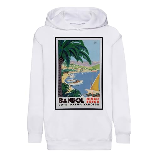 Sweat à capuche enfant Bandol vintage poster art deco
