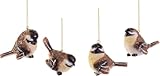 RAZ Imports Wintry Resin Chickadee Bird Ornaments - Set of 4