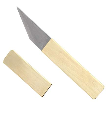 Japanese Brass Pocket Knife (Kiridashi) for Right Hand 1Set