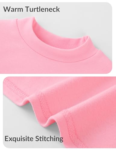 Image of Witwot Toddler Girls Mock Turtleneck Shirts Long Sleeve Thermal T-Shirt