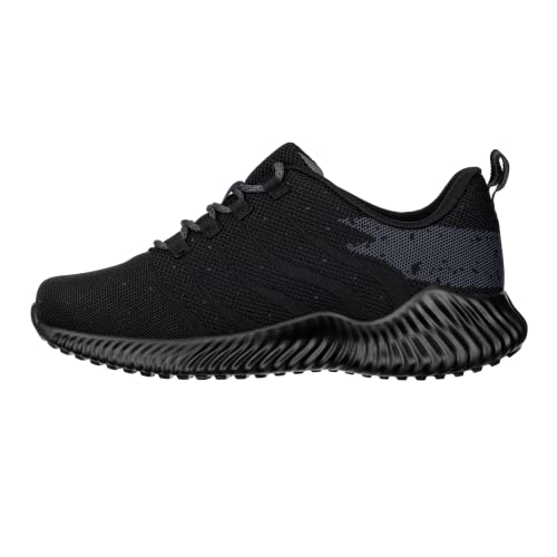 Image of CALTO Men's Invisible Height Increasing Elevator Shoes - Black /Grey Ultra Lightweight Sporty Sneakers - 2.8 Inches Taller - Q216 - Size 11 D(M) US