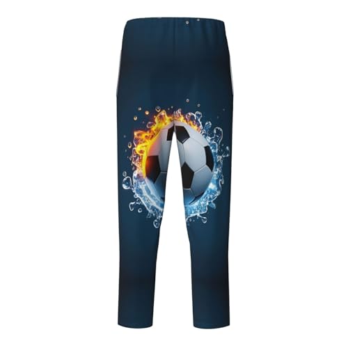 Pajama Pants Pajama Bottoms with Elastic Waistband Sleepwear Lounge PantsIced Fire Soccer Footballs2
