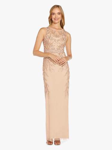 Adrianna Papell Women's Beaded Column Long Dress4