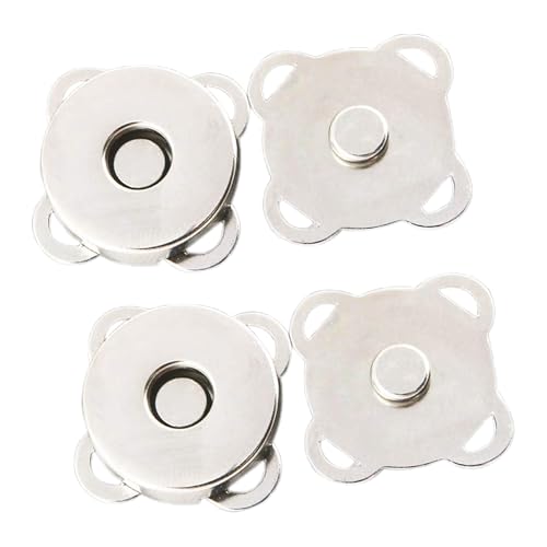 Boutons-pression magnétiques argentés 18 mm lot de 50 pièces pour fermer sacs et vêtements