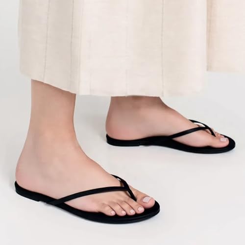 Image of Cheval Flat Leather Flip Flops for Women, Comfortable Dressy Thong Sandals 2026 Summer and Spring Vacation Essentials, Chanclas Para Mujer