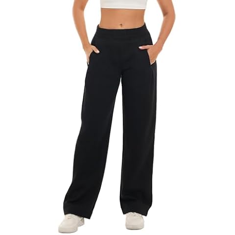 HOdo 32"/34" Inseam Womens Tall Sweatpants Fleece Joggers for Women Wide Leg Pants with Pockets for Workout Black-34-L Cover