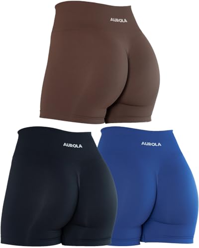 Image of AUROLA Dream Collection Women Workout Shorts High Waist Gym Shorts, Scrunch Butt Seamless Athletic Shorts