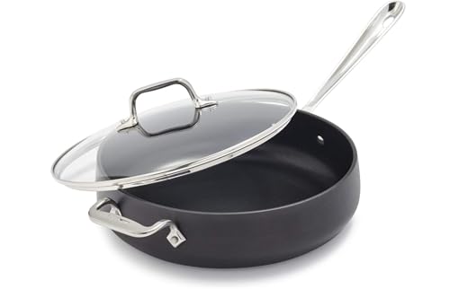 All-Clad E7853364 HA1 Hard Anodized Nonstick Dishwasher Safe PFOA Free Saute Pan Cookware, 4-Quart, Black