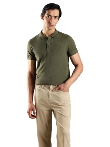 Image of Solid Slim Fit Cotton Polo T-Shirt