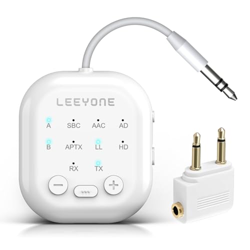 Bluetooth 5.4 Transmitter Receiver, 2-in-1 Wireless Transmitter for Airplane, TV, PC, Switch, Low Latency, Support Dual Pairing for AirPods/Headphones, Bluetooth Receiver for Car/Home Stereo