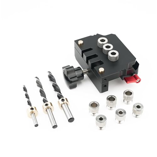 効率的な木ダボ穴あけと安全なジョイント建設のための複数のサイズのダボテンプレートを備えたポケット穴ジグ正確な木製建具