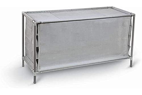 Domopak Living 8001410073822 Armario Zapatero en los 16 Compartimentos, plástico/Acero/Polipropileno, Gris, 35 x 81 x 66 cm Cover