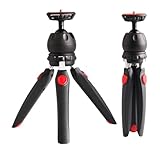 POLAMFOTO Mini Tripod &Compact Desk Tripod Lightweight Sturdy for Camera/Phone/GoPro Table Top Stand 2-Section Black max Load 2kg