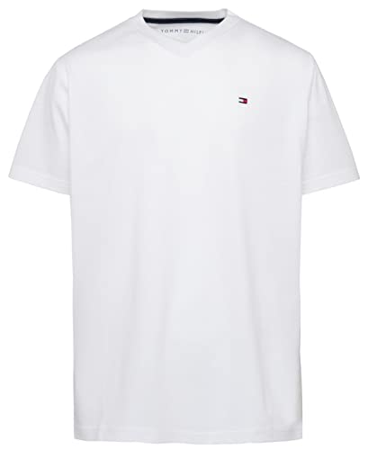 Tommy Hilfiger Boys' Short Sleeve Flag Solid V-Neck T-Shirt, White, 12-14 #TOP25