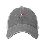 LODMLOER Gorras de Hombre y Mujeres Bandera De Malta Algodón con Corona Suave Flexible Béisbol Cultura Patriótica Gorra de Visera Ajustable con ala Curva para Usar en Cualquier época del Año