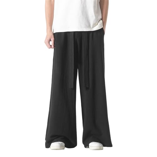 Pantalon coton lin pour homme style chinois de printemps ete