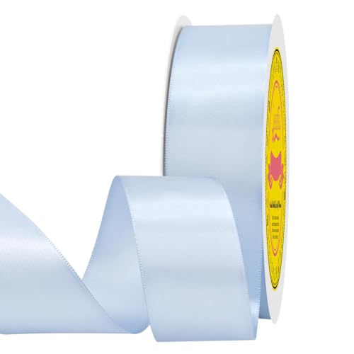 Image of Double Face Blue Bell Satin Ribbon 1-1 /2 Inch x 50 Yards Polyester Ribbon for Gift Wrapping Easter Weddings Party Decorations Hair Bows Invitations