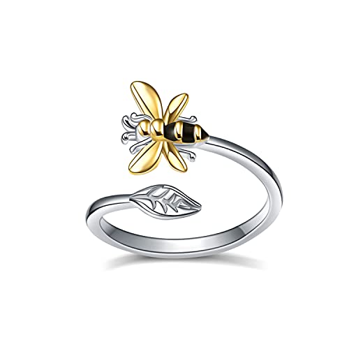 WINNICACA Sterling Silver Rings For Women — Bee, Hummingbird & Butterfly Open Rings - View #9