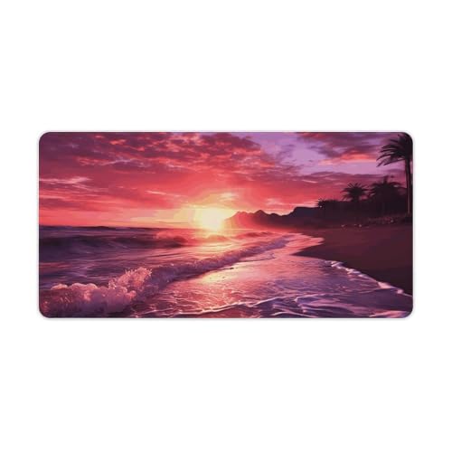 Tapis de souris grand format antidérapant rose aux finitions premium durables