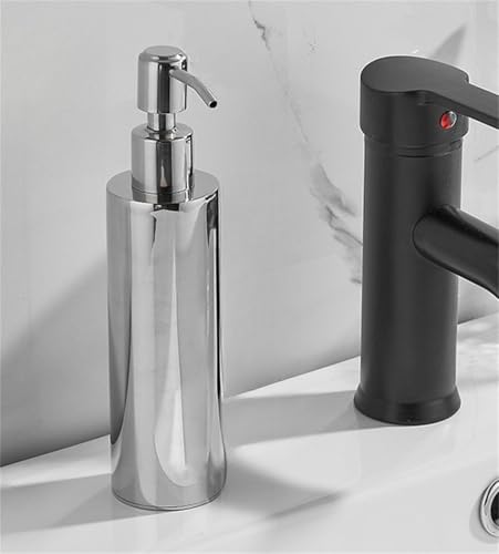 Amecke シャンプーボトル ディスペンサー 304ステンレスガ製 ハンドソープ 詰め替えボトル 石鹸ディスペンサー ステンレスポンプボトル ソープ詰め替え容器 洗面所 レストラン キッチン バスルーム ホテル用 おしゃれ 洗剤用ボトル 業務用 家庭用-