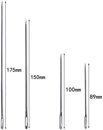 20pcs Large Eye Sharp Point Extra Large Extra Long Sewing Needle, 4 Sizes Big Eye Stitching Needles with Clear Storage Tube 17.5cm, 15cm, 10cm, 8.9cm