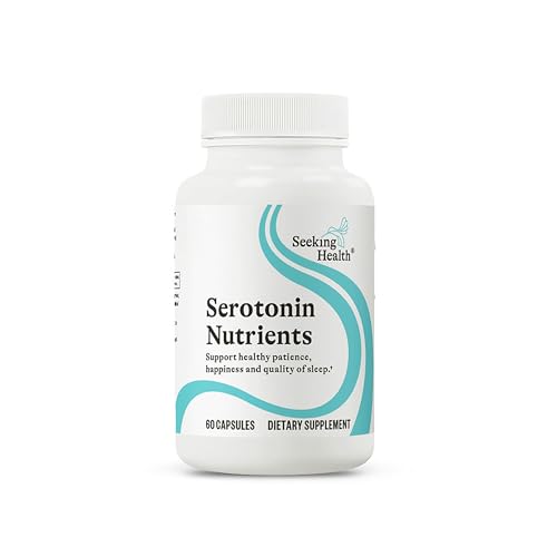 Seeking Health Serotonin Nutrients Supports Healthy Sleep 5-HTP Supplement with Vitamin B6 and Saffron Extract Vegan and Vegetarian (60 Capsules)