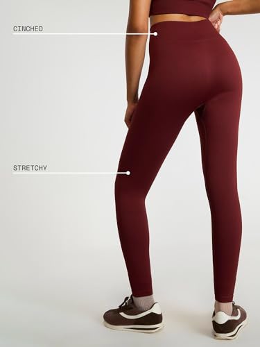 Image of CAVA Seamless Cinched Leggings for Women | High Stretch, Ribbed Waistband, Compression Fit, Moisture-Wicking | Sculpting Activewear Bottoms