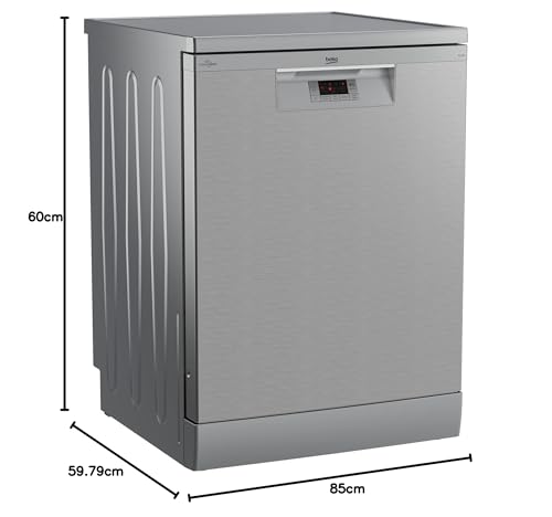 Beko dishwasher 5 programs 14 persons 60 cm - silver - led - half load + hygiene intense + steam gloss