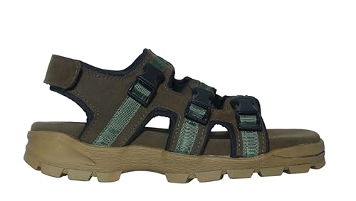 Image of Men's Suede Sports Sandals | Adjustable Strap Design | Lightweight Airmix Sole | Comfortable Sandals | Anti-Slip Casual Footwear | Olive-7