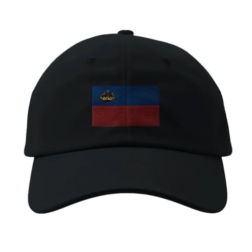 Casquette Drapeau du Liechtenstein Noir en coton réglable